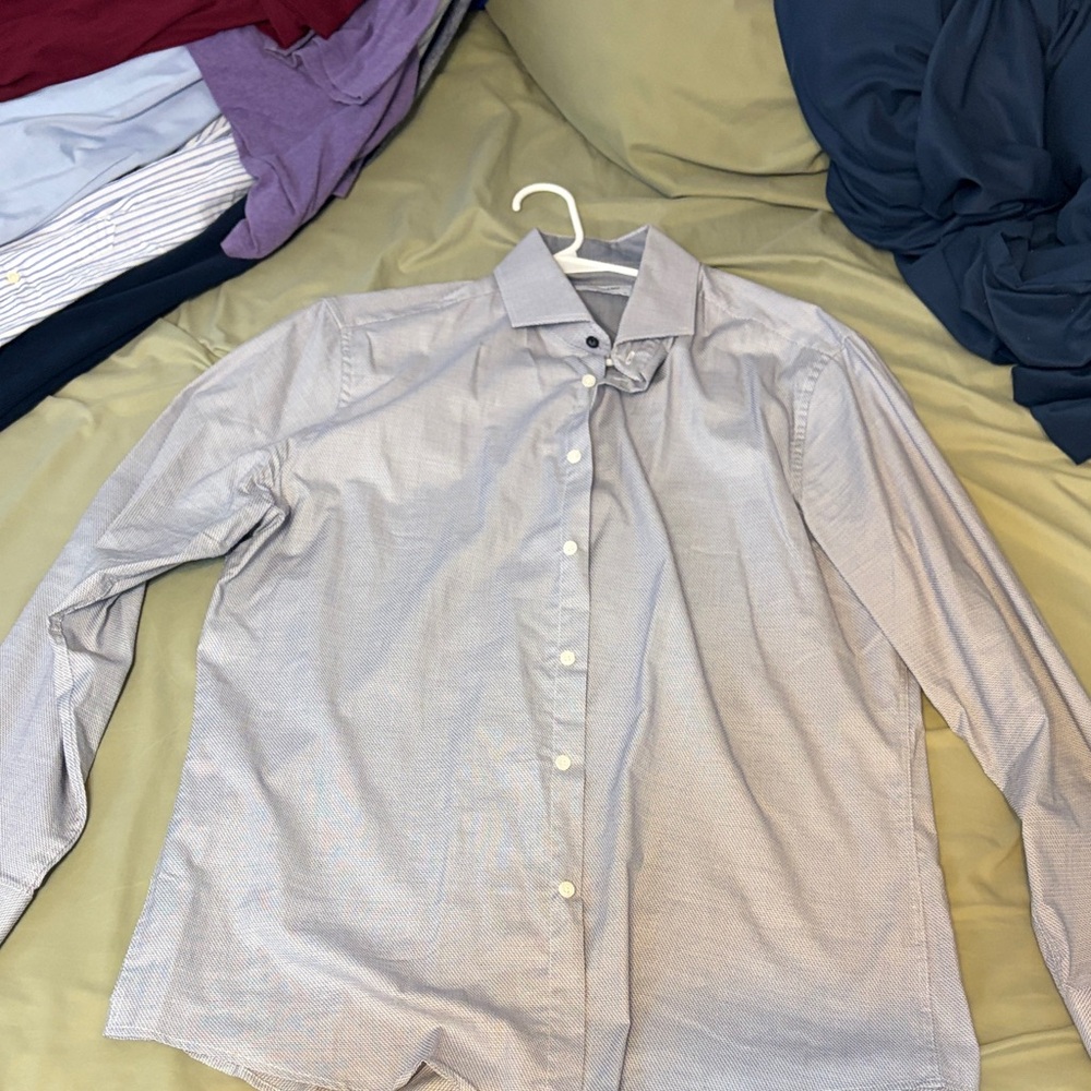 Duchamp London Gray Patterned Shirt